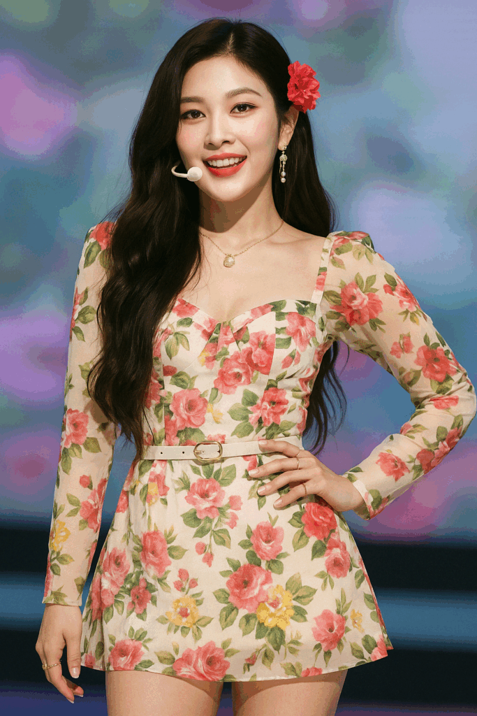 Red Velvet Joy floral Kpop stage outfit