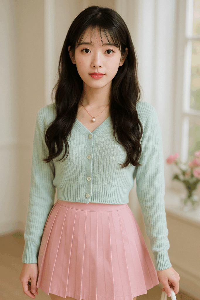 Kpop spring pastel look inspired by IU
